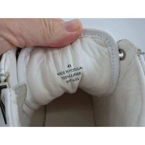 Zadig & Voltaire Logo High Top Zip Sneakers Flash White Womens Size 11 Leather - Picture 6 of 12